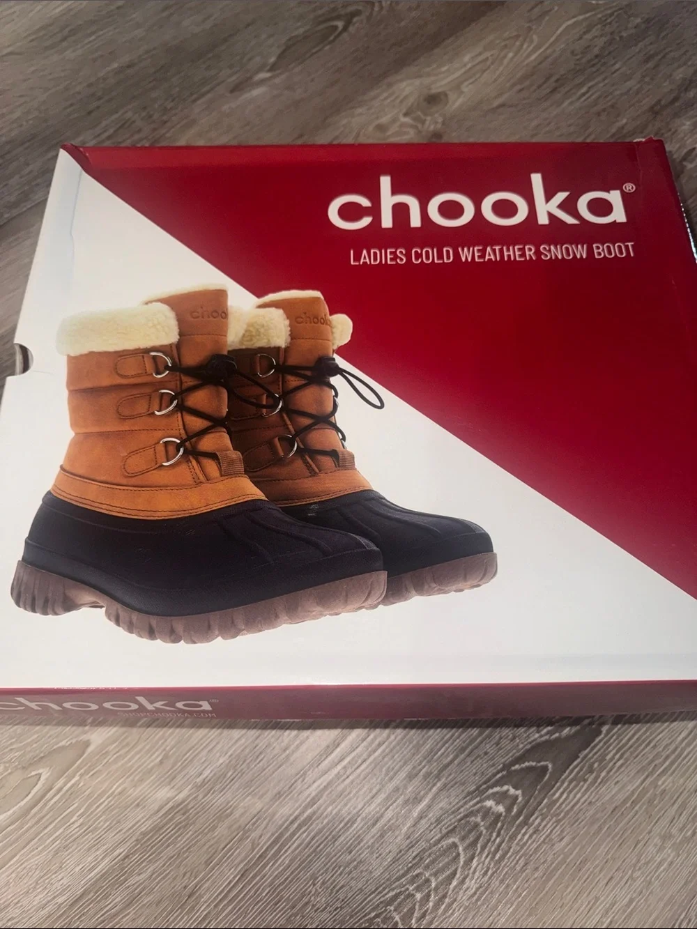 ✨BNWT✨ chooka Two-Tone Lace-Up Winter Boots in Chestnut and Black